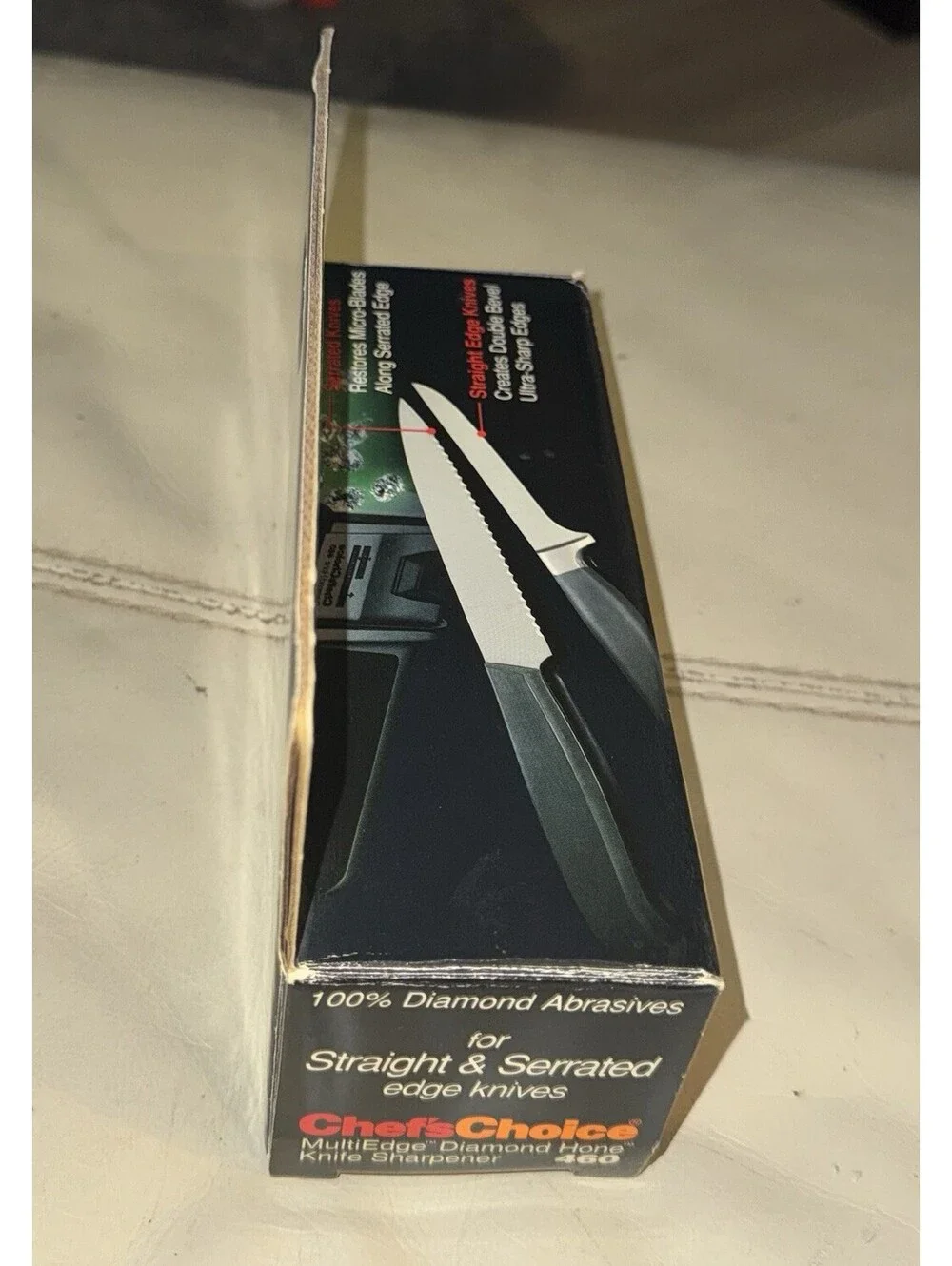 Chef’sChoice 460 Diamond Hone Knife Sharpener 2 Stage Serrated Straight Edge New